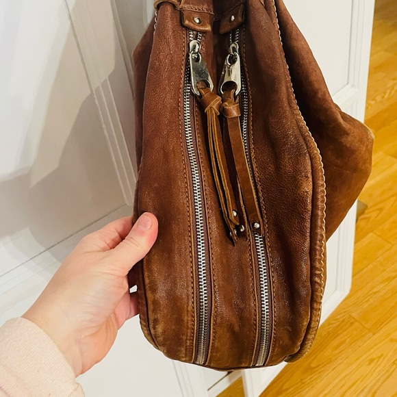 Large Rustic Sundance Studded Brown Leather Bag - Picture 8 of 12